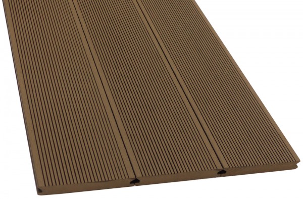 WPC Terrassendiele Komplettbausatz Massiv Mahagoni, 4000 mm